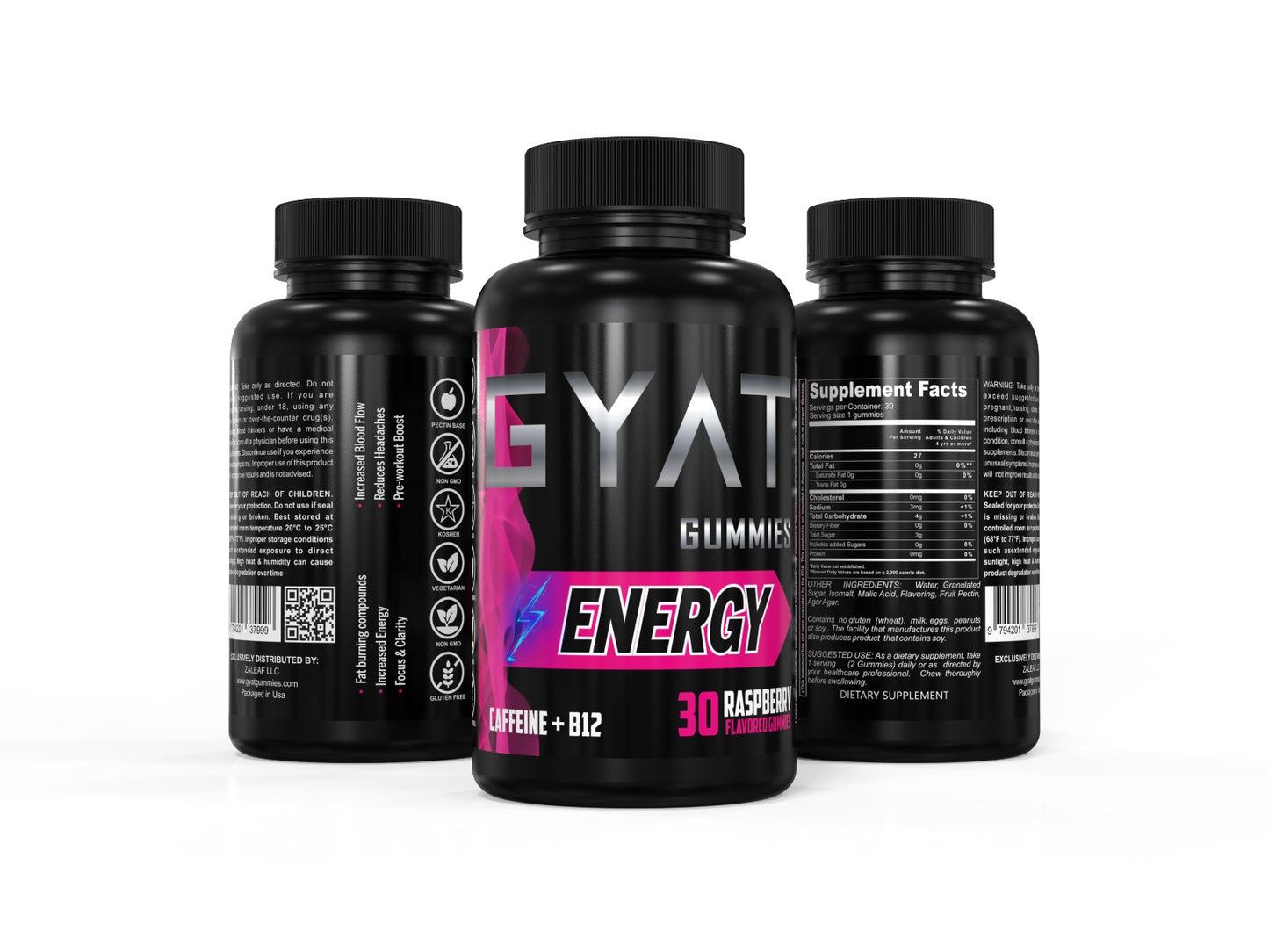 Energy Caffeine B12 Raspberry Flavored - GYAT
